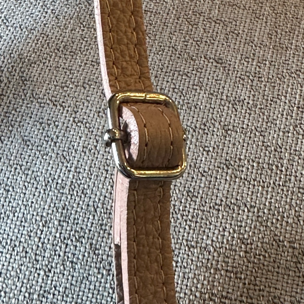 Genuine Leather Crossflap Lightweight Crossbody Dusty Rose Bag Made in Italy - Picture 7 of 10